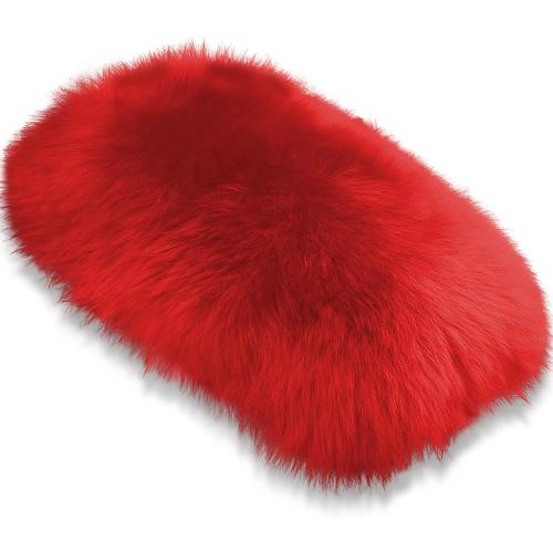 Andalus Brands Pure Australian Sheepskin Fluffy Car Center Console Cover, Luxurious Non-Shedding Furry Arm Rest Cover for Car, Versatile for All Seasons, Red - (11.47 X 6.3)