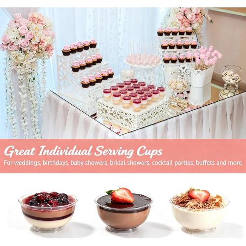 Zezzxu 100 x 2 oz Mini Dessert Cups, 2.5 Inch Round