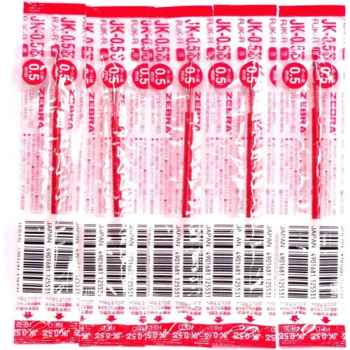 Zebra JK-0.5 Red Ink Refill (RJK-R), 0.5mm, for Sarasa Multicolor gel ballpoint pen, × 5 Pack/total 5 pcs (Japan Import) [Komainu-Dou Original Package]