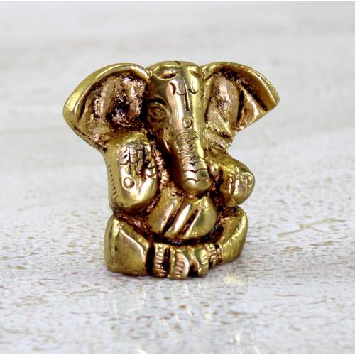 eSplanade Brass Ganesha Idol for Car Dashboard God Idol - 2 Inches Ganesha Murti for Desk Decor, Ganapati Statue, Ganapathi Sculpture | Antique Decor Item | Home Decor Gift Showpieces