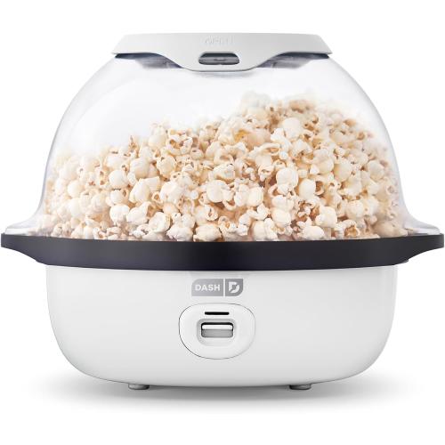 Dash SmartStore® Stirring Popcorn Maker - Electric Popcorn Machine with Butter-Melting Tray & Clear Serving Bowl - Features Stirring Bar - 24 Cups, White‼️light dirt‼️