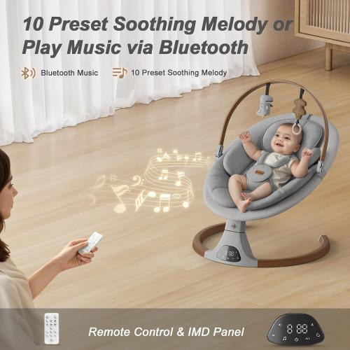 Monamii Baby Swings for Infants, Bluetooth Infant Swing with Music Speaker