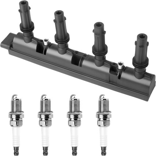 Ignition Coil Pack and Iridium Spark Plugs for 1.4L Turbo Compatible with Buick Encore 2013-2021 & Chevy Trax Cruze Sonic 2011 2012 2013 2014 2015 2016 2017 2018 2019 2020 2021, Replace OE UF669, 2667