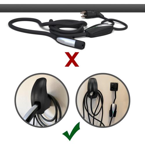 SEVEN SPARTA Charging Cable Holder Wall Mount for Tesla Charger, Black
