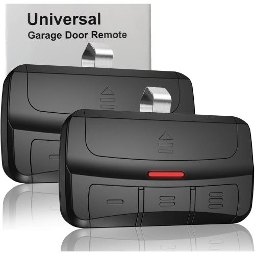 Universal Garage Door Opener Remote Compatible with LiftMaster Chamberlain Genie Craftsman Linear Wayne Dalton Overhead Garage Door Opener has Learn Button or Dip Switch (2 Pack)