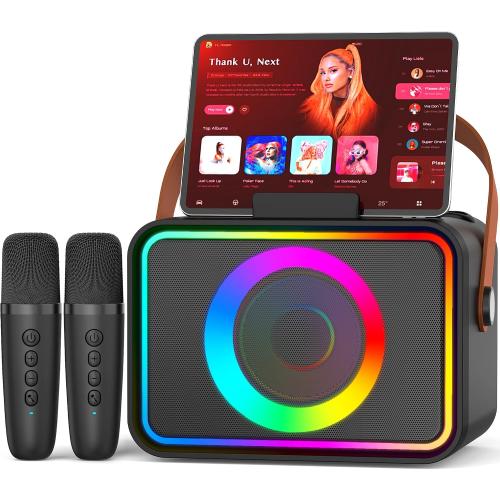 Karaoke Machine for Kids Adults,Bluetooth Speaker 2 Wireless Microphones