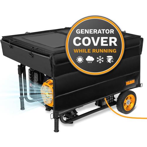 Generator Covers While Running for most 3500w-12000w Generators - Ultra Heavy Duty Generator Covers for Outside - Portable Waterproof Generator Cover, Generator Enclosure Outdoor, Black