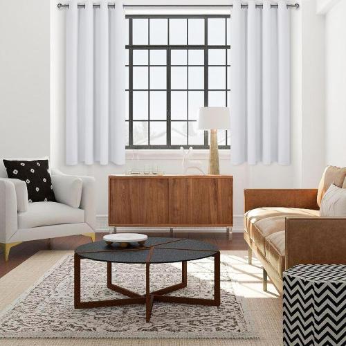 DWCN Room Darkening Curtains for Bedroom 70 x 63 Inch Long Greyish White