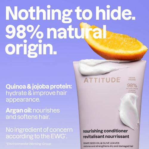 ATTITUDE Hydrating Hair Conditioner with Essential Oils, 8 Fl Oz