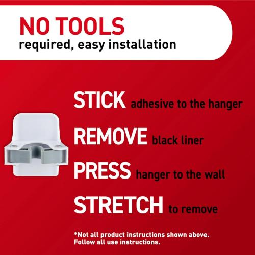 Command Large White Broom Grippers, 1 Broom Gripper,