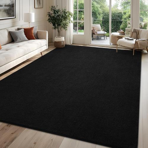 4x6 Black Area Rug Modern Aesthetic Minimalist