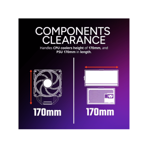 Cooler Master Elite 502 ATX High Airflow Minimalist PC Case, 410mm GPU Max, Compatible RTX 5090|RX 7090 XT, 360mm AIO Max, Type C, Tempered Glass, Triple 120mm aRGB PWM Fan, Intakes Grill
