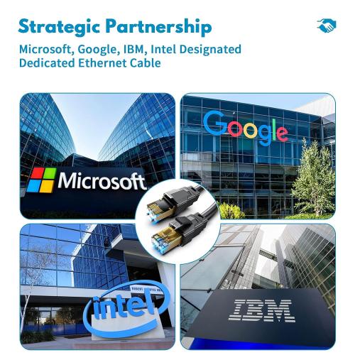 Vabogu Cat 8 Ethernet Cable, 1.5Ft 3Ft 6Ft 10Ft 15Ft 20Ft 30Ft 40Ft 50Ft 60Ft 100Ft Heavy Duty High Speed Internet Network Cable, Professional LAN Cable Shielded in Wall, Indoor&Outdoor (25FT-CAT8)