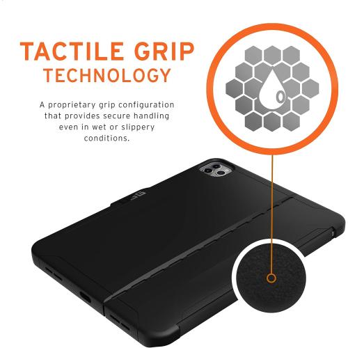 URBAN ARMOR GEAR UAG iPad Pro 12.9-inch (4th Gen, 2020) Case Slim Heavy-Duty Tough Military Drop Tested Rugged Protective Cover with Apple Pencil Holder (Requires Smart Keyboard Folio), Scout Black