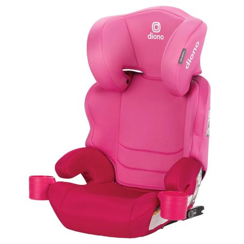 Diono Everett NXT High Back Booster Car Seat with Rigid Latch, Lightweight Slim Fit Design, 8 Years 1 Booster Seat, Pink Cotton Candy