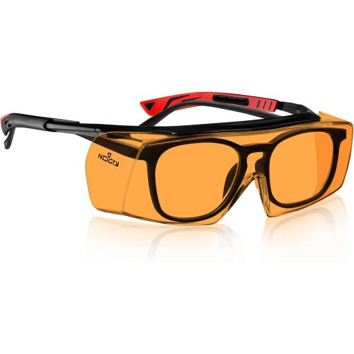 NoCry Blue Light Blocking Safety Glasses Over Eyeglasses with 100% UV Protection — UV Light Protection with Anti-Fog & Anti-Scratch Lenses; ANSI Z87.1 Certified — Adjustable Temples with Anti-Slip Tip