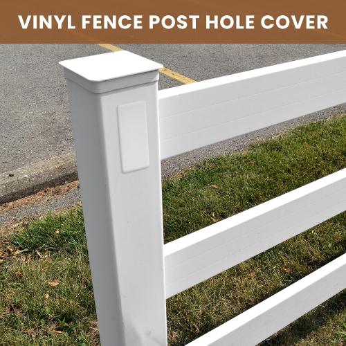 Xuhal 4 Pack 1.5 x 5.5 Vinyl Fence Post Hole Covers Plugs White, Clip-on