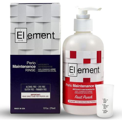 Stannous Fluoride Mouthwash - 10 Fl. Oz. 0.63% Antimicrobial Perio Rinse - Alcohol Free, Dye Free, Paraben Free - Refreshing Flavor (Fruit Punch)