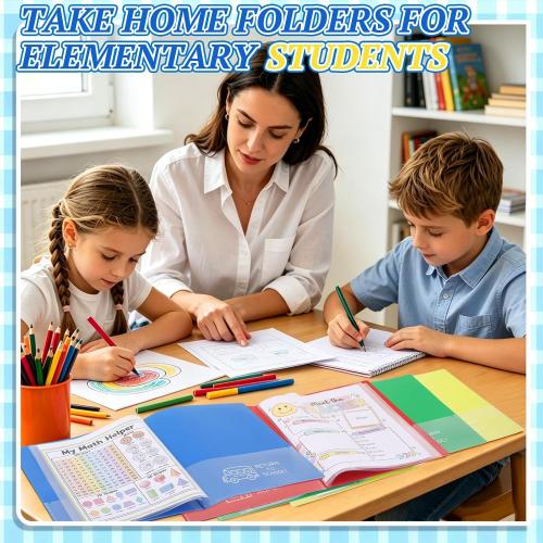 12 Pcs Take Home Folders for Elementary Students,Homework Folders