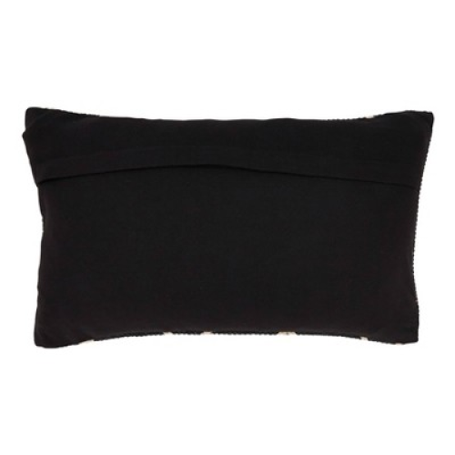 12x20 Oversize Chevron Lumbar Throw Pillow Cover Black - Saro Lifestyle: Cotton, Zippered, Rectangular Shape