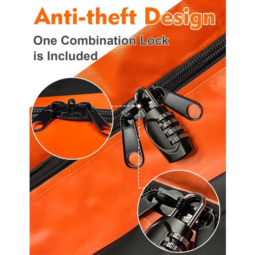 FIVKLEMNZ Car Rooftop Cargo Carrier Roof Bag Waterproof for All Top of Vehicle with/Without Rack Includes Topper Anti-Slip Mat   Reinforced Straps   6 Door Hooks   Luggage Lock