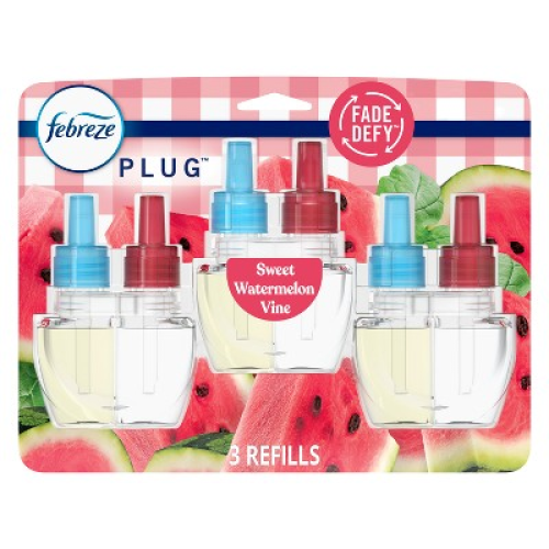 Febreze Plug Triple Refill Air Freshener Sweet Watermelon Vine - 3ct