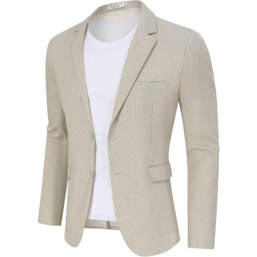 SIZE XL ❗ ❗ Men Blazers, Sport Coats for Men Suit Jackets and Blazers Casual Classic Fit Two Button Comfy Lightweight Blazer Work Office Linen Casual Sport Coat Blazer Jacket (Khaki XL)