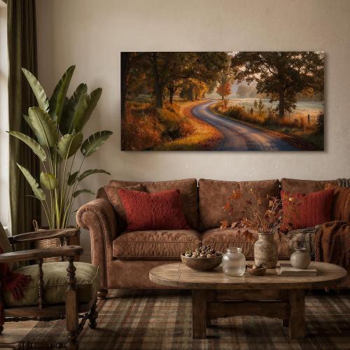 FanseeArt Forest Wall Art for Brown Art Living Room