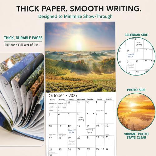 2026 Wall Calendar,Calendar 2026, November 2025 - December 2026, Wall Calendar Sunset, 12 x 24 Opened,Full Page Months Thick & Sturdy Paper for Calendar Organizing & Planning