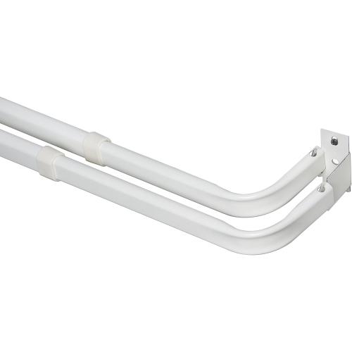 5pk Kenney Adjustable Basic Double Curtain Rod, 48-86 inches, White