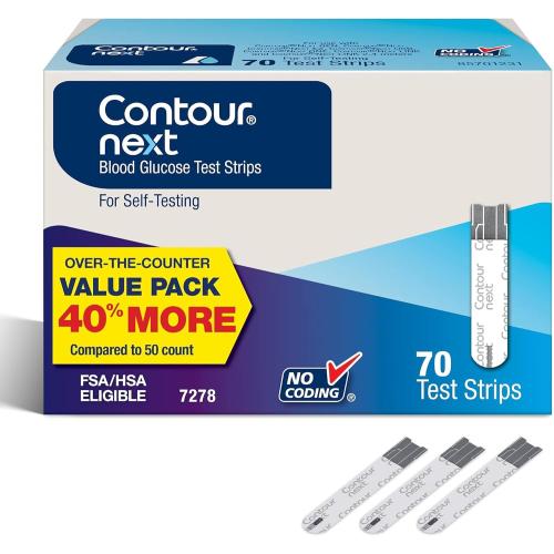 Ascensia Contour Next Blood Glucose Diabetes Test Strips, 70 Count