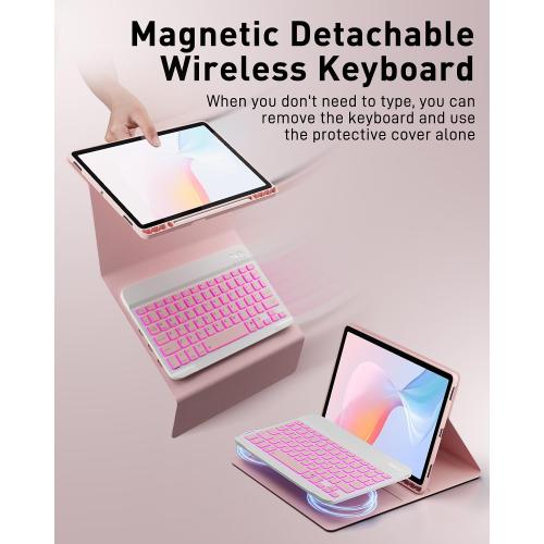 Case Keyboard for iPad A16 11th 10th Generation 11-inch 7 Color Backlit