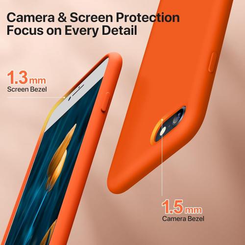 Miracase Silicone for iPhone SE 2022/SE 2020/7/8 Case,Amber Orange