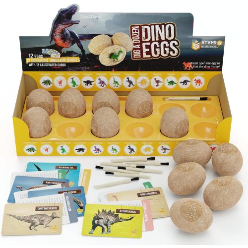 Dig a Dozen Dino Egg Kit for Kids - 12 Eggs & Surprise Dinosaurs