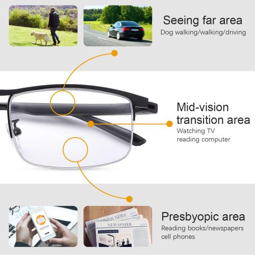 Photochromic Progressive Multifocus Reading Glasses Anti UV Sun Readers Blue Light Blocking Sunglasses for Men Women