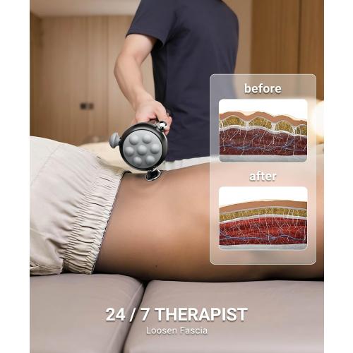 HYAKO Pro Max Therapy Massager - 6500 RPM Pro-Grade Deep Tissue Vibration for Full Body Pain Relief & Fascia Release | for Large Muscles & Sensitive Areas | Handheld Portable Massage Gun (Grey)