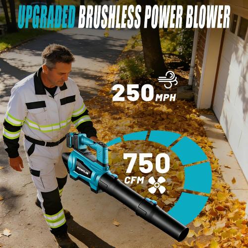 USED‼️ ,Cordless Leaf Blower Compatible with M Akita 18V Battery(No Battery) - 250MPH| 750CFM | 6 Speed Brushless Turbo Powerful Electric Leaf Blowers for Lawn Care, Patio, Blowing Leaves