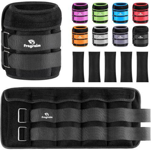 Adjustable Ankle Weights 1-3/4/5/6/8/10/12/15/20 LBS Pair with Removable Weight for Jogging, Gymnastics, Aerobics, Physical Therapy
