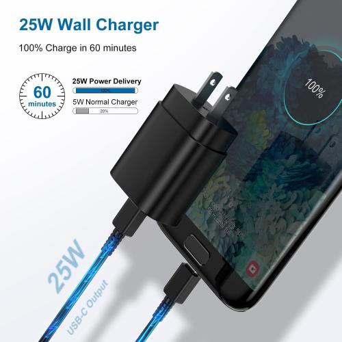 Type C Charger 25W, 6 6FT Super Fast Charging Cord for Samsung Galaxy Phone