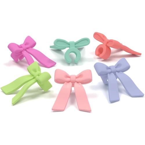 Genuine Fred TIE ONE ON Bow Drink Markers, Set of 6 Silicone Drink IDs, Easy to Clean, Reusable, Fits Most Stemware, Perfect for Parties, Bachelortte, and Gifts 2pks