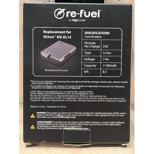 Digipower - Digital camera replacement battery for Nikon EN-EL14 battery pack