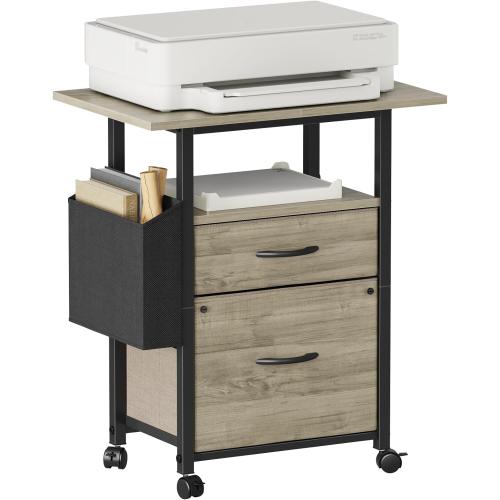 GYIIYUO 2 Drawer File Cabinet 24''W, Mobile Filing Cabinet, Printer Stand