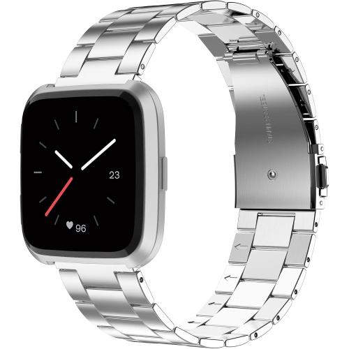 Wearlizer Stainless Steel Compatible for Fitbit Versa/Versa 2, Ultra-Thin Lightweight Replacement Bands for Women & Men