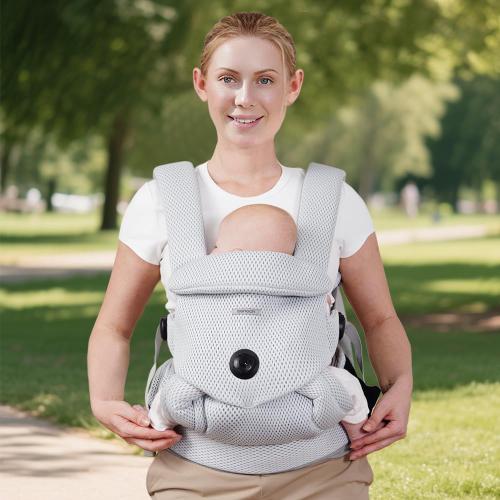 bonoch Breathable Baby Carrier Newborn to Toddler - EaseFit Adjust Knob for Baby Hip Health, Ergonomic Mesh Infant Carrier Sling, Dual Lock Belt, Storage Bottle Pocket, 3 Bibs, 10-44lbs, Shower Gifts