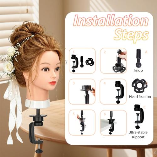 Opini Mannequin Head with 80% Human Hair 26-28 Doll Head for Hairdresser