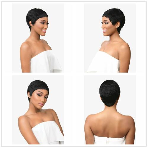 Short Cut Wigs for Black Women Synthetic Pixie Cut Wig(Black)