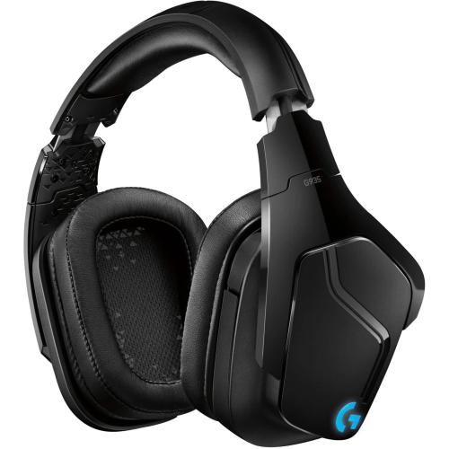 Logitech - G935 Wireless 7.1 Surround Sound Over-the-Ear Gaming Headset for PC with LIGHTSYNC RGB Lighting - Black/Blue