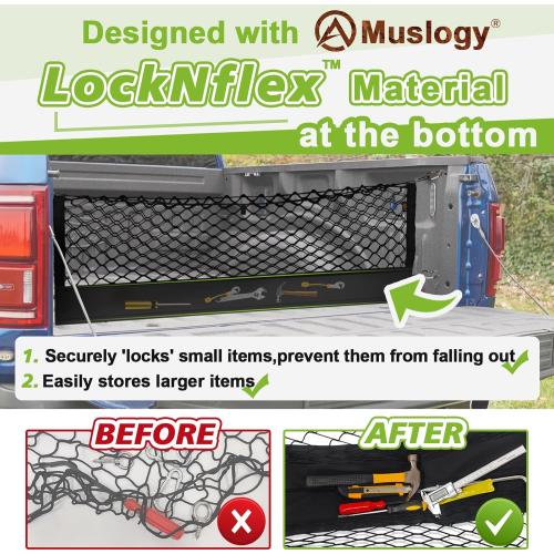 Muslogy Cargo Net for Toyota Tacoma 2005-2022 2023 Accessories