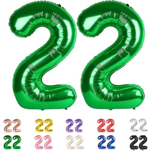 Numbers 22 Balloons, 22nd Dark Green Party Decorations for Girl Boys, 40 In Big 22nd Balloons for Engagement, Wedding, Celebration Party, Graduations, Photo Shoot