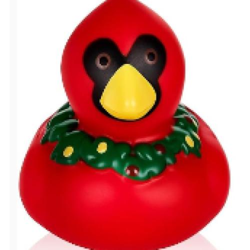 2pc  Christmas Cardinal with Wreath Rubber Ducks 2 Inch Christmas Themed Rubber Ducks for Holiday Party Favors Seasonal Events Award Gifts